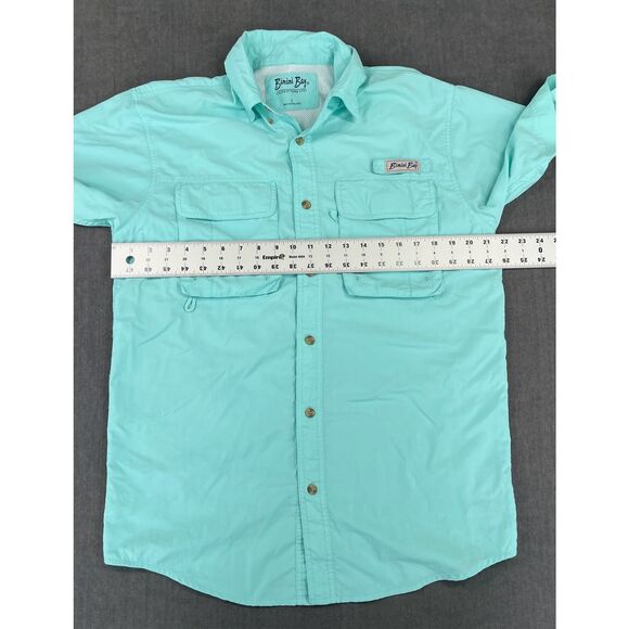 Bimini Bay Vented Fishing Shirt Men S Aqua Blue Short Sleeve Outdoor Quick‎ Dry - Picture 4 of 8
